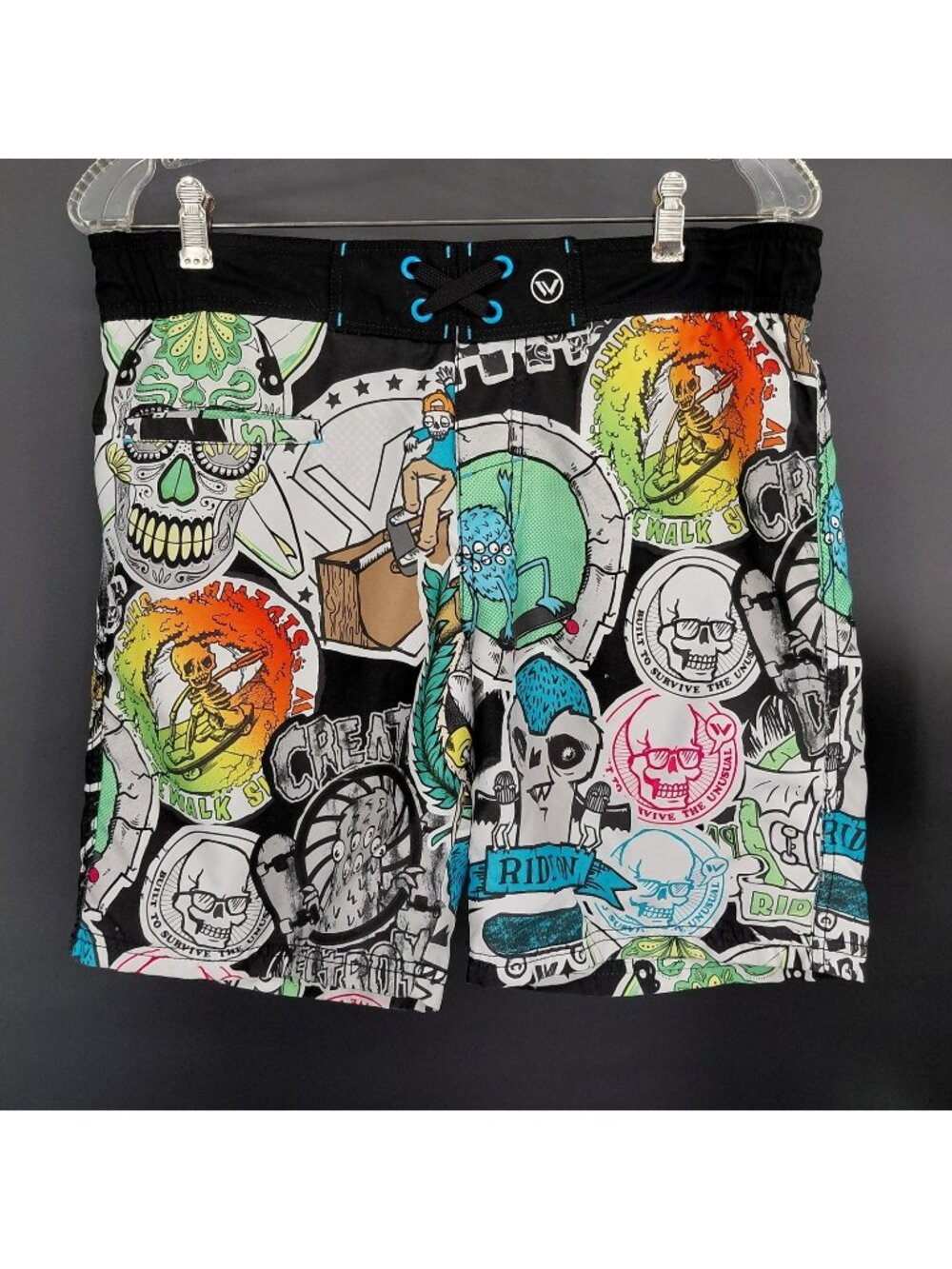Shaun White Board Shorts Boy XL 16/18 Street Skull Graphic Swim Bathing Trunk